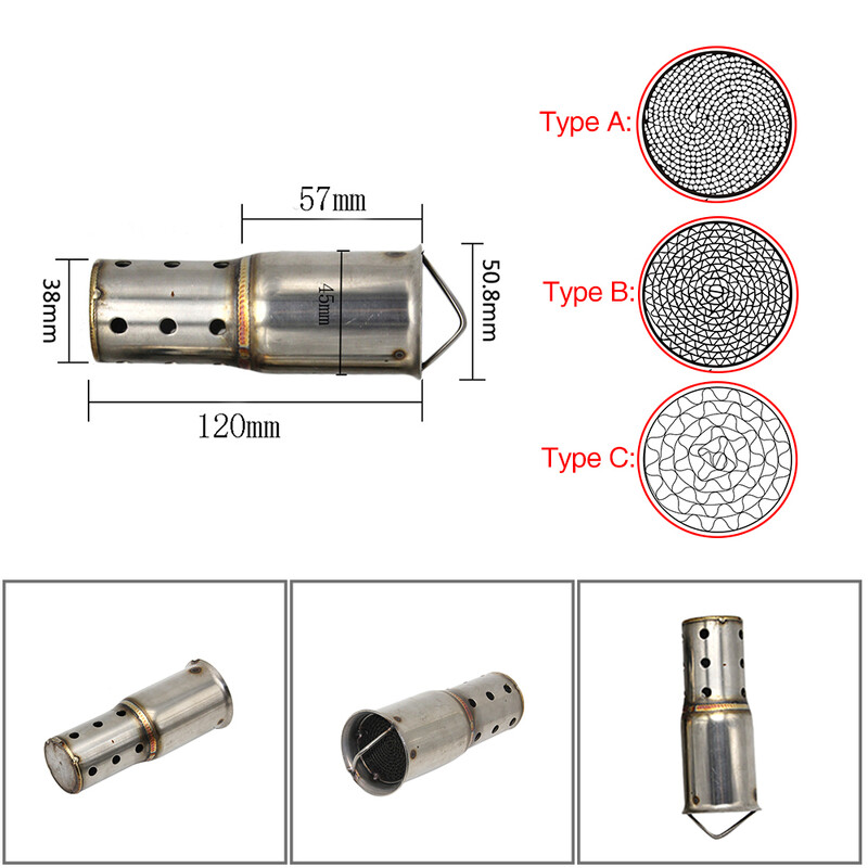 SCL MOTOS universalus 50,8 mm 60 mm motociklo priekinis katalizatorius DB Killer nuimamas duslintuvas motociklo išmetimo duslintuvui Naujas