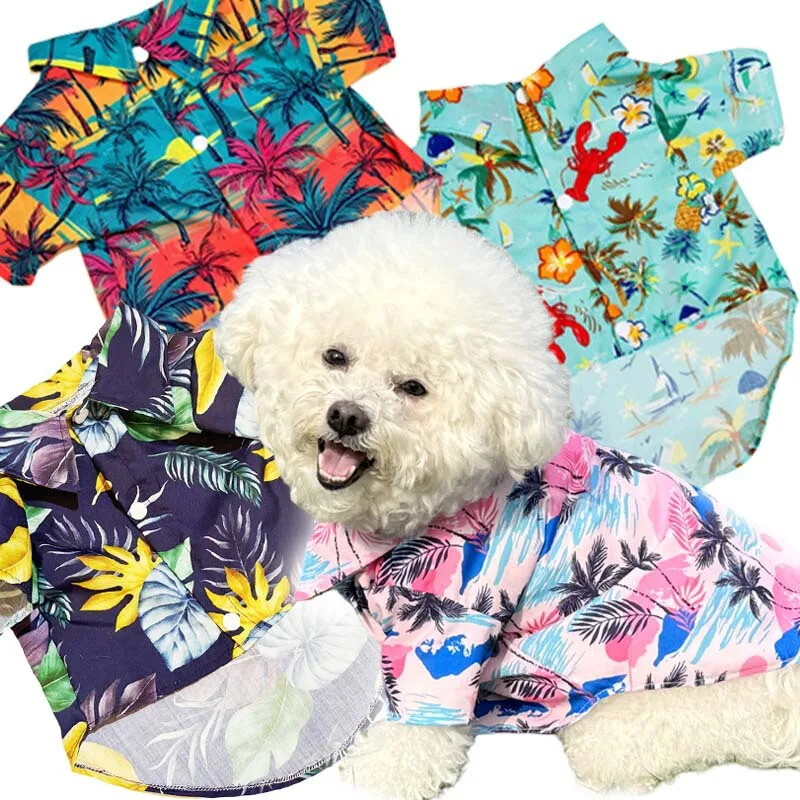 Pet Beach Wear Cămașă hawaiană Pet Dog Cat Four Seasons Shirt Materiale de îmbrăcăminte