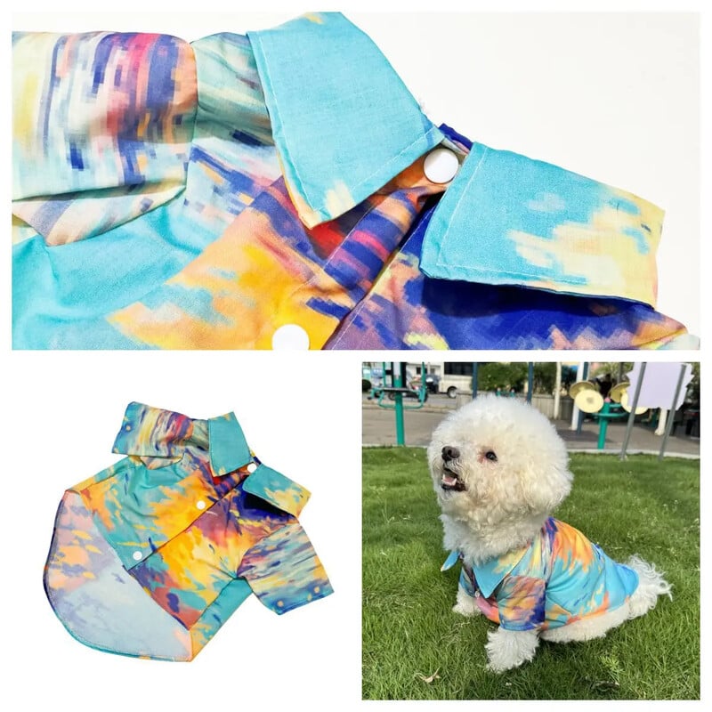 Pet Beach Wear Cămașă hawaiană Pet Dog Cat Four Seasons Shirt Materiale de îmbrăcăminte
