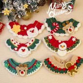 Jauna Ziemassvētku mājdzīvnieku kaklasiksna, ar rokām adīta multfilma kaķu kaklarota, drošība, smalka kucēna kakla siksna kaķēns