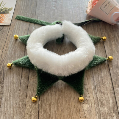 Katės kalėdiniai aksesuarai Raudona žalia pliušinis šalikas su varpeliu Naujųjų metų karoliai Kalėdų elfų kostiumo priedai mažam šuniui katinui