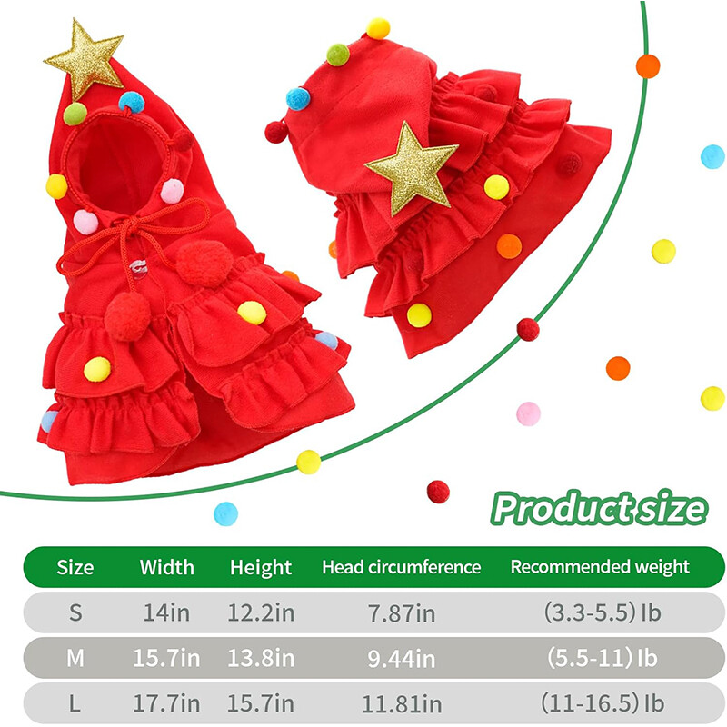 Mačka Malý pes Vianočný kostým Jesenný Zimný Teplý plášť Vianočný stromček Cosplay Vtipný plášť pre domáce zvieratá Oblečenie Rekvizity Dekor