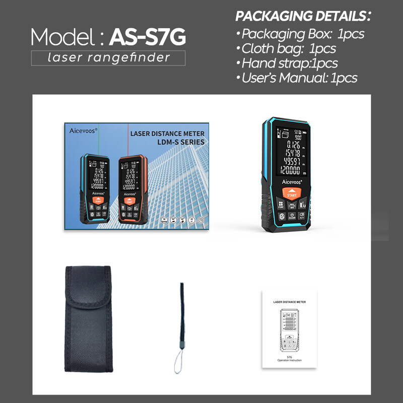 Aicevoos Green Beam skaitmeninis lazerinis nuotolio ieškiklis 50M70M100M120M žalios šviesos lazerinis atstumo matuoklis Trena lazerinės juostos ruletė