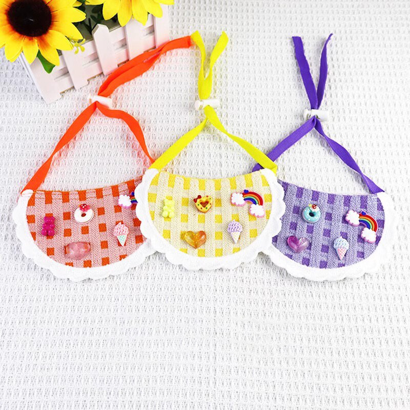 Plaidas naminių gyvūnėlių skara Lovely Suger Candy Cat Seilėtinis Antkaklis Šuniui Seilė Rankšluostis Naminių gyvūnėlių Priedai