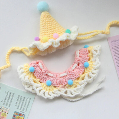 Rudens žiemos kačių skrybėlių rinkinys Miela rafinuota naminių gyvūnėlių kepurė šuniukas Kačiukai Megzta kepurė Vakarėlis Fotosesijos rekvizitai Dekoravimo katės priedai