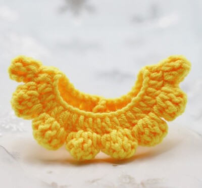 Vilnas kaķa apkakle, saldi rozā, tamborēta ziedu suņu kaklarota Krāsaina mājdzīvnieku bandana Manuāla kaķēnu šalle maziem suņiem Kaķu aksesuāri