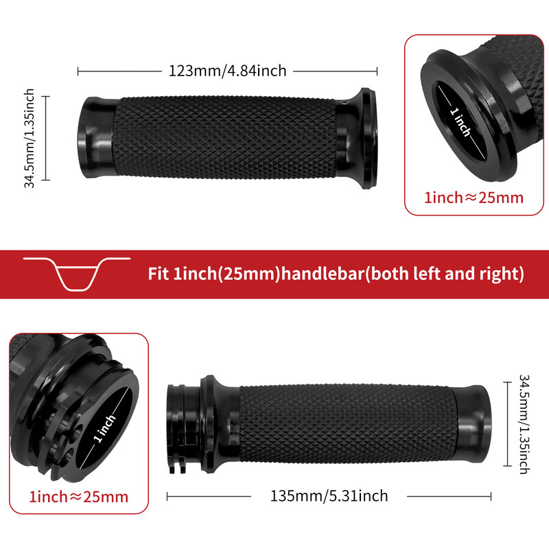 Univerzálne rukoväte na riadidlá motocykla 1 "25 mm pre Harley Sportster 883 1200 XL Touring Street Glide Dyna Softail Custom VRSC