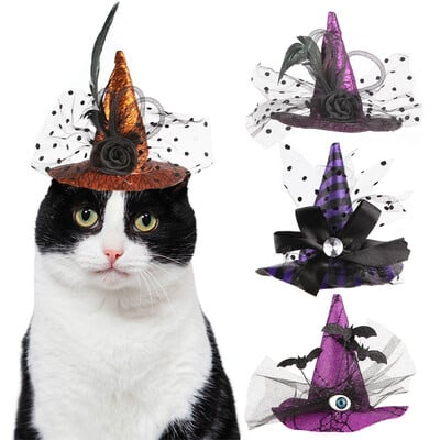 Lemmikloomade Cosplay Kostüümid Müts Halloween Witch Wizard Lemmiklooma naljakad mantlid väikestele koertele Kitty Festivali tarvikud