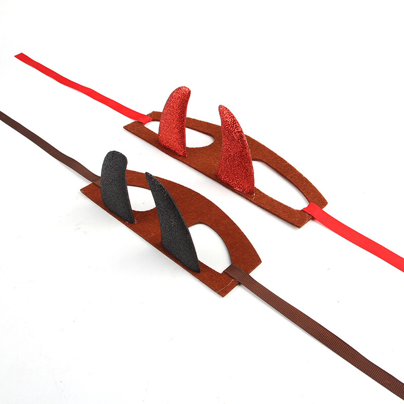 Kaķa Vērša ragi Filcēšana Helovīna rotājumi Mājdzīvnieki Jauki ballītes Labvēlīgi Fotografēšanas Rekvizīti Svētku galvassega ar siksnām svinībām