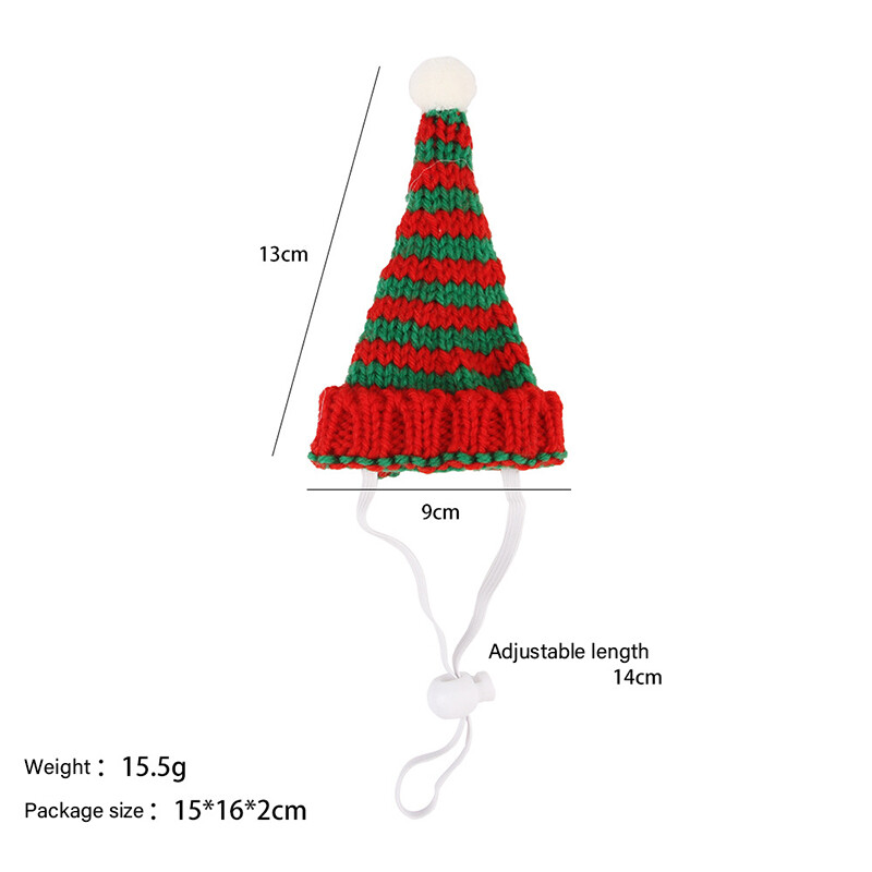 Kalėdinė mini mezgimo naminių gyvūnėlių kepurė Šaliko medžiaga rankdarbiams Papuošalai Mieli kačių šunų drabužiai Aksesuarai Siuvimo amatų reikmenys