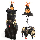 Helovīna cepures šalles komplekts galvaskausa raksts kaķis suns apmetnis cepures komplekts aksesuāri svētku atmosfēra ģērbšanās fotogrāfija 5 stila izvēle