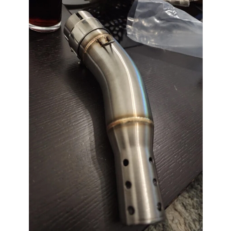 Motocikla izplūdes vidējā savienojuma caurules slīdēšana priekš CFMOTO NK400 NK650 NK 400 650 modificēta trokšņa slāpētāja Moto evakuācijas sistēma nerūsējošā tērauda