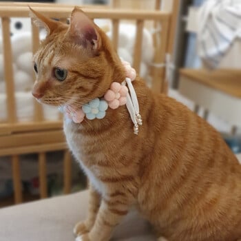 Macaron Floral Цветен нашийник за куче Choker Bib Sweet Pet Bow Шал Котешки аксесоари за кученце Кърпичка Ръчна изработка Yorkie Ragdoll