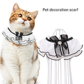 Doggy Bib dvielis Satriecošs pērļu rotājums mežģīņu apkakle Regulējama kaķa suņu priekšautiņi mājdzīvnieku aksesuāri kucēns kakla lakata siksnas šalle