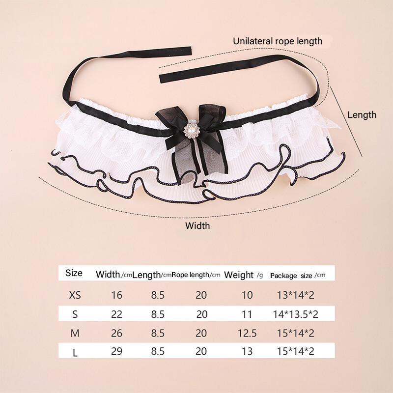 Doggy Bib dvielis Satriecošs pērļu rotājums mežģīņu apkakle Regulējama kaķa suņu priekšautiņi mājdzīvnieku aksesuāri kucēns kakla lakata siksnas šalle