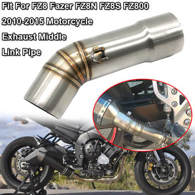 Sobib mudelile YAMAHA FZ8 Fazer FZ8N FZ8S FZ800 FZ 8 2010-2015 Mootorratta väljalasketoru Escape Moto Modify Summuti 51 mm Keskmine toruühendustoru