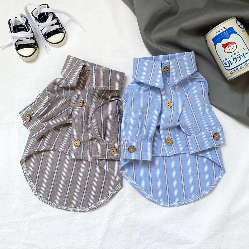 Drabužiai naminiams gyvūnėliams Pet Puppy Cat Ploni dryžuoti marškinėliai