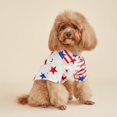 Dryžuoti šuns marškinėliai, Amerikos vėliavos žvaigždės šunų drabužiai mažiems šunims, mergaitės berniuko kostiumas, šuniuko marškinėliai, naminių kačių apranga Nepriklausomybės diena