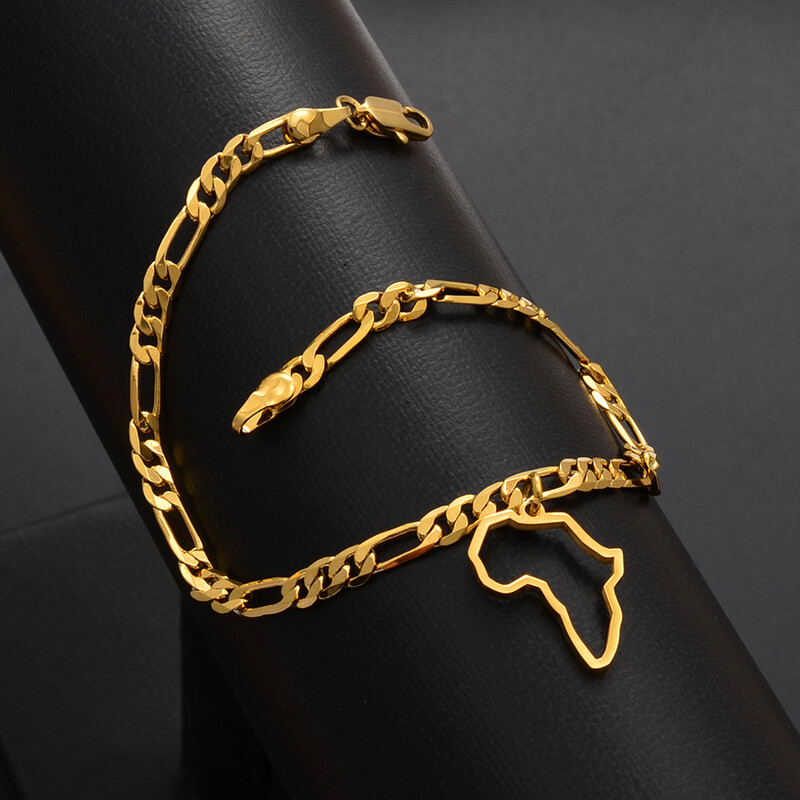 Anniyo Outline Africa Harta gleznă femei Gilrs lanț de picioare bijuterii culoare aurie bijuterii cu ridicata Harta africană #202421