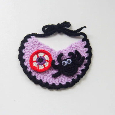 Helovino vaiduoklių festivalis Katės nėrimo antkaklis šuniui augintiniui seilinukas dekoravimas antkaklis moliūgas rankų darbo vilnos mezgimo šunų bandana