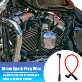 X Autohaux 2 PCS 10.4mm 10mm motociklo uždegimo žvakės laidas, skirtas Harley-davidson Softail Dyna FXD 1999-2017 motociklų priedams