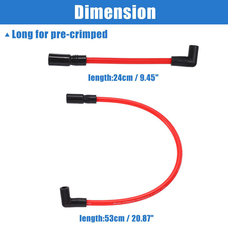 X Autohaux 2 PCS 10.4mm 10mm motociklo uždegimo žvakės laidas, skirtas Harley-davidson Softail Dyna FXD 1999-2017 motociklų priedams