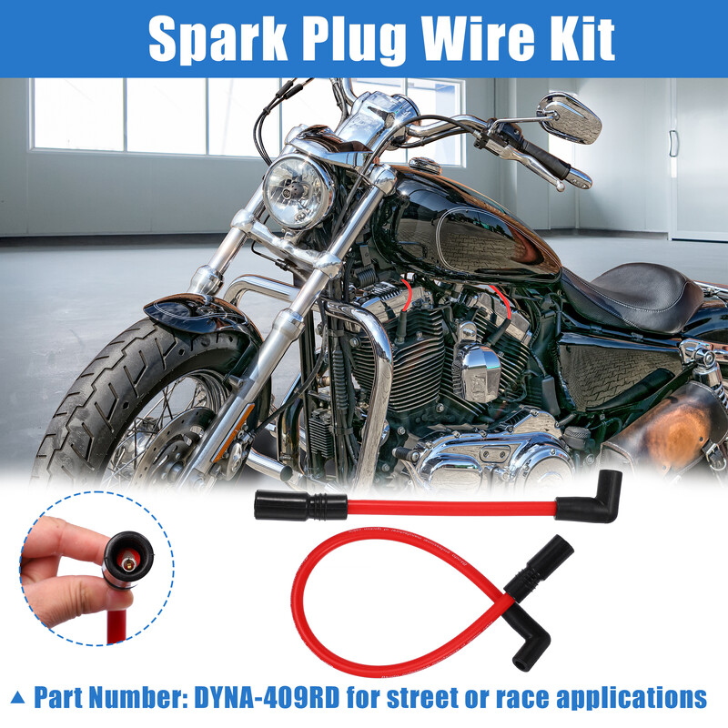 X Autohaux 2 PCS 10.4mm 10mm motociklo uždegimo žvakės laidas, skirtas Harley-davidson Softail Dyna FXD 1999-2017 motociklų priedams