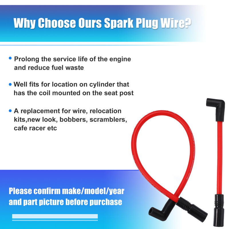 X Autohaux 2 PCS 10.4mm 10mm motociklo uždegimo žvakės laidas, skirtas Harley-davidson Softail Dyna FXD 1999-2017 motociklų priedams