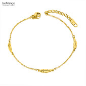 JeeMango Bohemia nerūdijančio plieno plunksnų žavesio apyrankės moterims vasaros paplūdimio kojų apyrankės pėdų papuošalai браслет на ногу JA21003