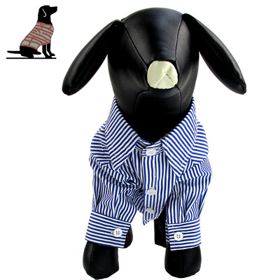 Svītrains krekls suņiem Pavasaris un vasara Franču buldogu mājdzīvnieku apģērbi Luksusa modes kucēna kostīms Maza suņa apģērbs Suņa apģērbs