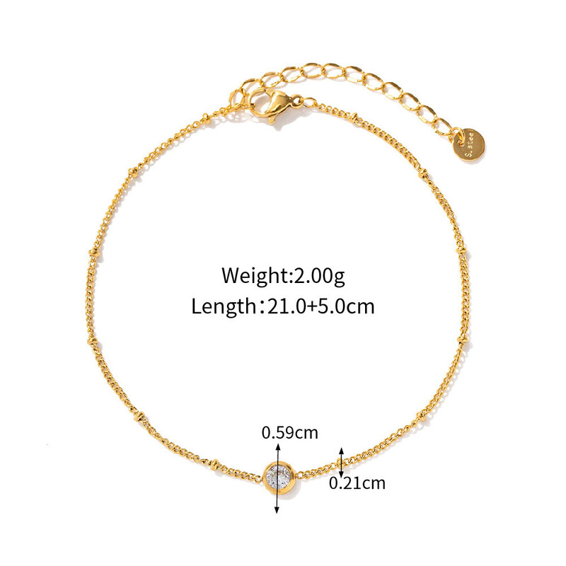 Nerūsējošā tērauda PVD 18 K apzeltīts, aptraipīts, ūdensnecaurlaidīgs, vienkārši slīpēta pēdu ķēde sievietēm rotaslietu vairumtirdzniecība moderns