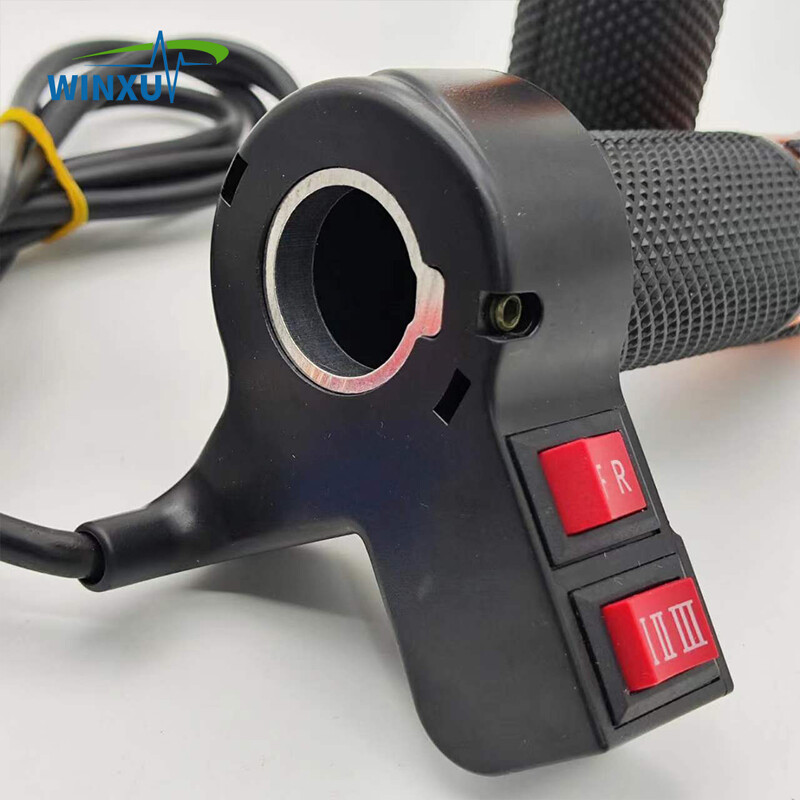 Trotineta electrică Accelerație de răsucire Hall 5V înainte înapoi, 3 viteze, mâner de rotire din metal auriu