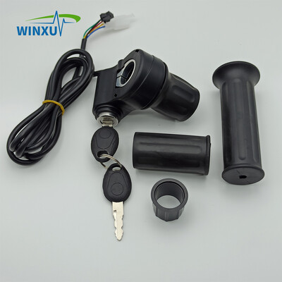 E-dviračio akceleratoriaus akceleratoriaus salė 5 V pusiau pasukama rankena su elektriniu durų užrakto raktu, skirta elektrinio dviračio paspirtuko remonto priedams