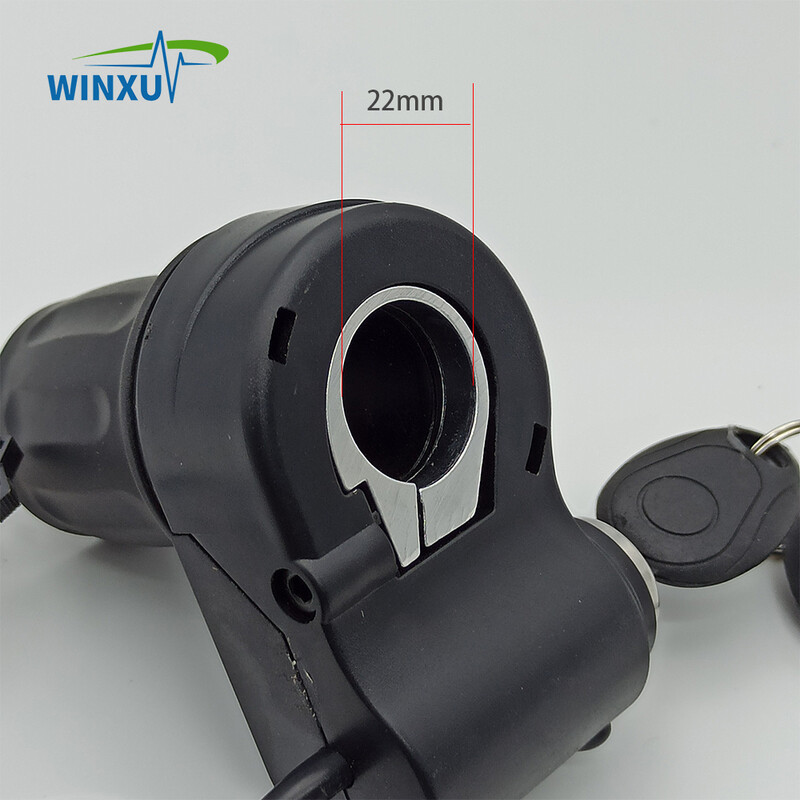 E-dviračio akceleratoriaus akceleratoriaus salė 5 V pusiau pasukama rankena su elektriniu durų užrakto raktu, skirta elektrinio dviračio paspirtuko remonto priedams