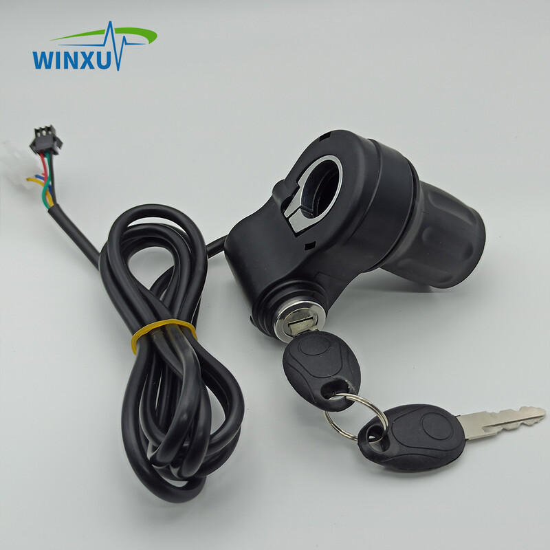 E-dviračio akceleratoriaus akceleratoriaus salė 5 V pusiau pasukama rankena su elektriniu durų užrakto raktu, skirta elektrinio dviračio paspirtuko remonto priedams