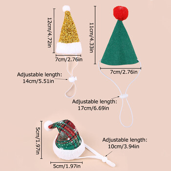 Μίνι βελούδινο χριστουγεννιάτικο καπέλο κατοικίδιων ζώων Χαριτωμένο καπέλο τσόχα με μπαλάκι παπιγιόν καμπάνα Santa καπέλο γάτες σκυλιά Χριστουγεννιάτικα καπέλα χριστουγεννιάτικου πρωτοχρονιάτικου πάρτι Pet Navidad Διακόσμηση κοστουμιών