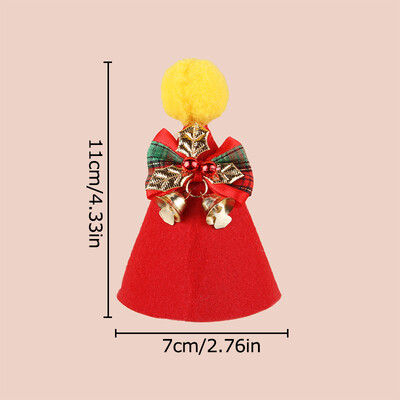 Pet Mini pliušinė kalėdinė kepurė Miela veltinio rutulinė lankelis varpelis Kalėdų senelio kepurė Katės Šunys Kalėdų Naujųjų metų vakarėlio kepuraitės Naminių gyvūnėlių Navidad kostiumo dekoras