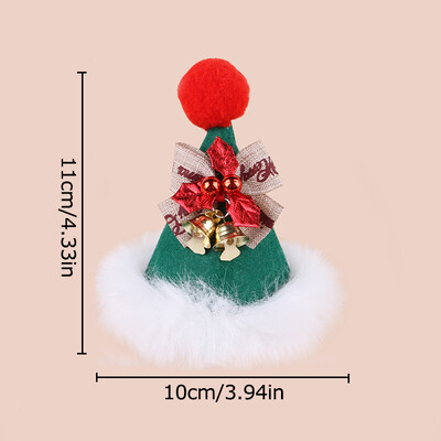 Pet Mini pliušinė kalėdinė kepurė Miela veltinio rutulinė lankelis varpelis Kalėdų senelio kepurė Katės Šunys Kalėdų Naujųjų metų vakarėlio kepuraitės Naminių gyvūnėlių Navidad kostiumo dekoras