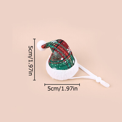 Pet Mini pliušinė kalėdinė kepurė Miela veltinio rutulinė lankelis varpelis Kalėdų senelio kepurė Katės Šunys Kalėdų Naujųjų metų vakarėlio kepuraitės Naminių gyvūnėlių Navidad kostiumo dekoras