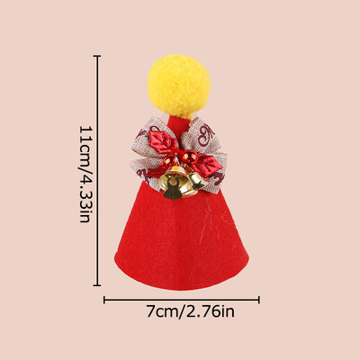 Pet Mini pliušinė kalėdinė kepurė Miela veltinio rutulinė lankelis varpelis Kalėdų senelio kepurė Katės Šunys Kalėdų Naujųjų metų vakarėlio kepuraitės Naminių gyvūnėlių Navidad kostiumo dekoras