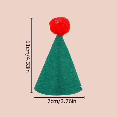 Pet Mini pliušinė kalėdinė kepurė Miela veltinio rutulinė lankelis varpelis Kalėdų senelio kepurė Katės Šunys Kalėdų Naujųjų metų vakarėlio kepuraitės Naminių gyvūnėlių Navidad kostiumo dekoras