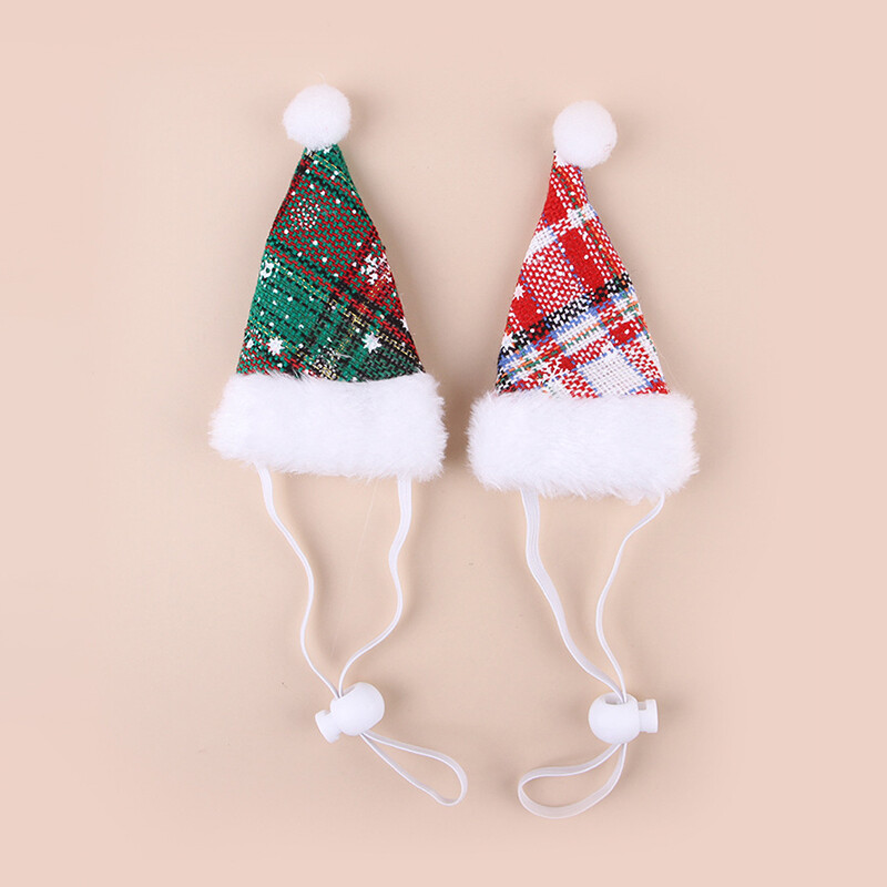 Pet Mini pliušinė kalėdinė kepurė Miela veltinio rutulinė lankelis varpelis Kalėdų senelio kepurė Katės Šunys Kalėdų Naujųjų metų vakarėlio kepuraitės Naminių gyvūnėlių Navidad kostiumo dekoras