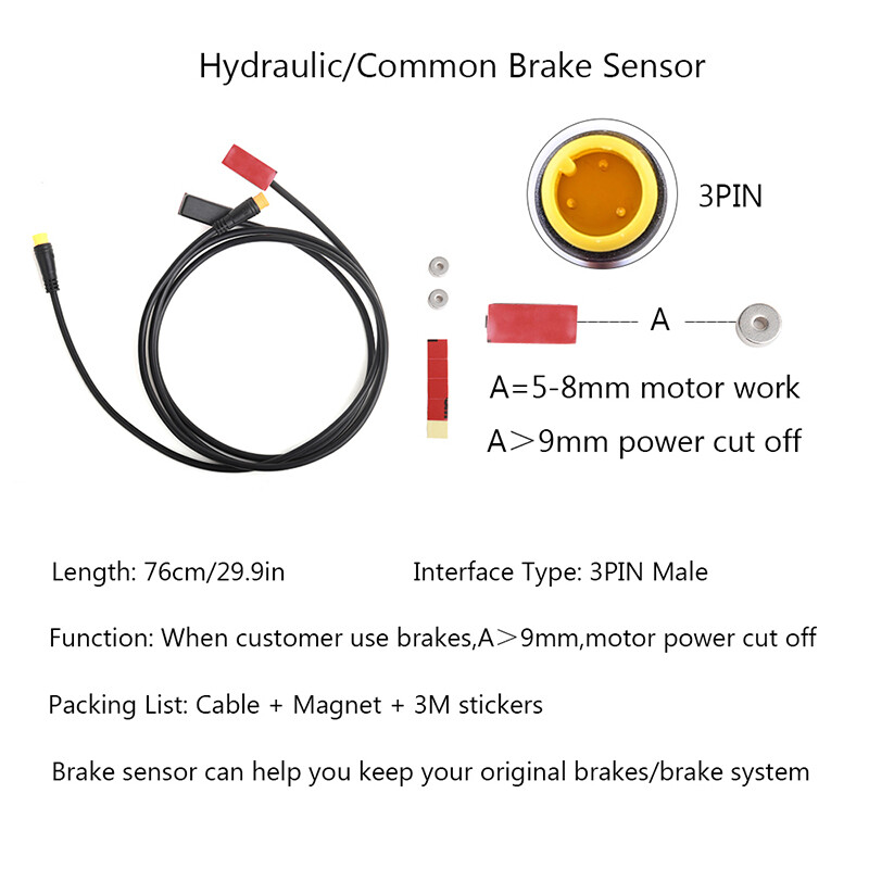E-dviračio kabelis, skirtas Bafang / 8FUN variklių rinkiniams Pavarų jutiklio USB programavimas Hidraulinių stabdžių jutiklio ekrano laikiklis 5PIN stabdžių 3 kontaktų 1T4