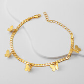 Anniyo 21cm + 5cm drugelio košelės moterims, paauksuotos pėdų grandinėlės papuošalai #188116