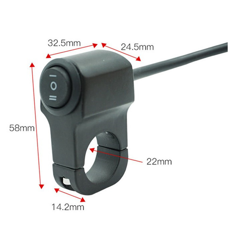 7/8 '' 22 cm hliníkový spínač svetlometov na riadidlá motocykla, trojpolohový vodotesný spínač 12V hmlových reflektorov, retro spínač