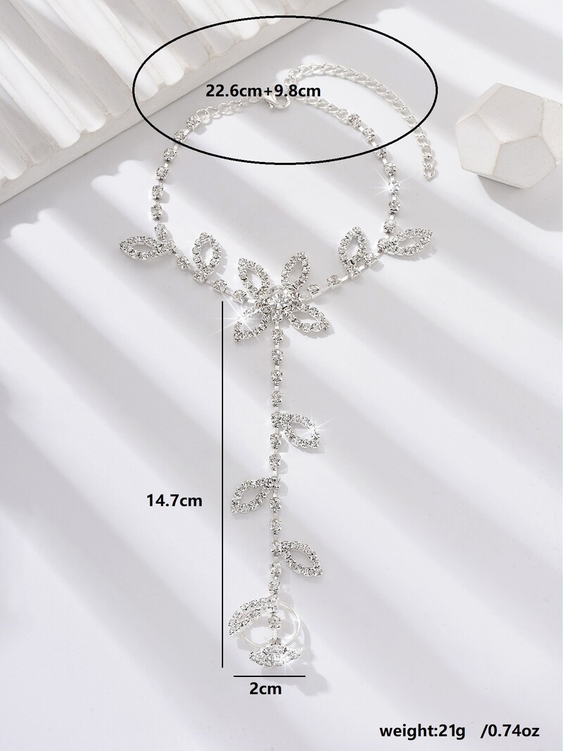 1 Lanț cu gheare pentru femei la modă la modă, serie de lanțuri de frunze, petale, picioare, turism în aer liber, plajă, banchet, petrecere, cadou de festival