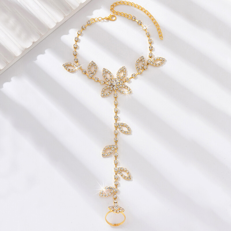 1 Lanț cu gheare pentru femei la modă la modă, serie de lanțuri de frunze, petale, picioare, turism în aer liber, plajă, banchet, petrecere, cadou de festival