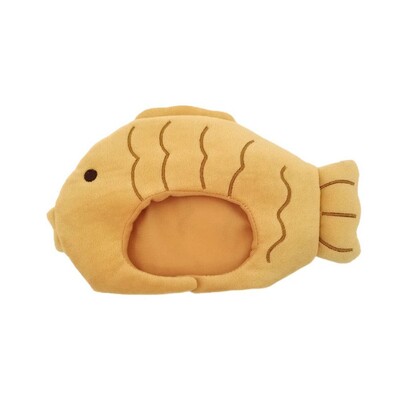 Kūrybingas japoniško stiliaus Taiyaki galvos apdangalas Minkštas animacinis kačių galvos apdangalas Patogi kalėdinė kepurė augintiniui