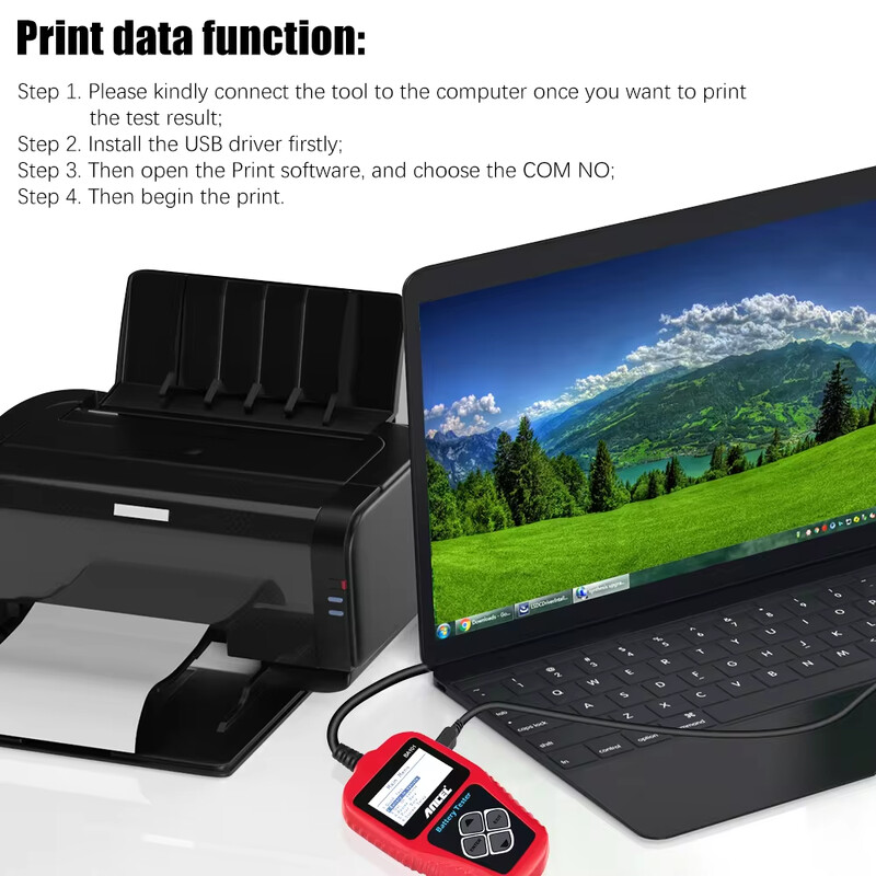 ANCEL BA101 12V auto aku tester analüsaator auto aku koormuse tester 100-2000CCA laadimisahela koormuse diagnostika tööriistad