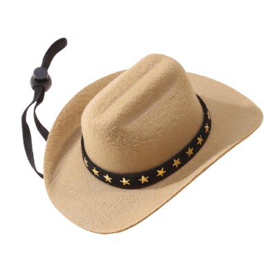 Šunų ir kačių drabužiai Kaubojiško stiliaus žvaigždės kepurė su smakro dirželiu